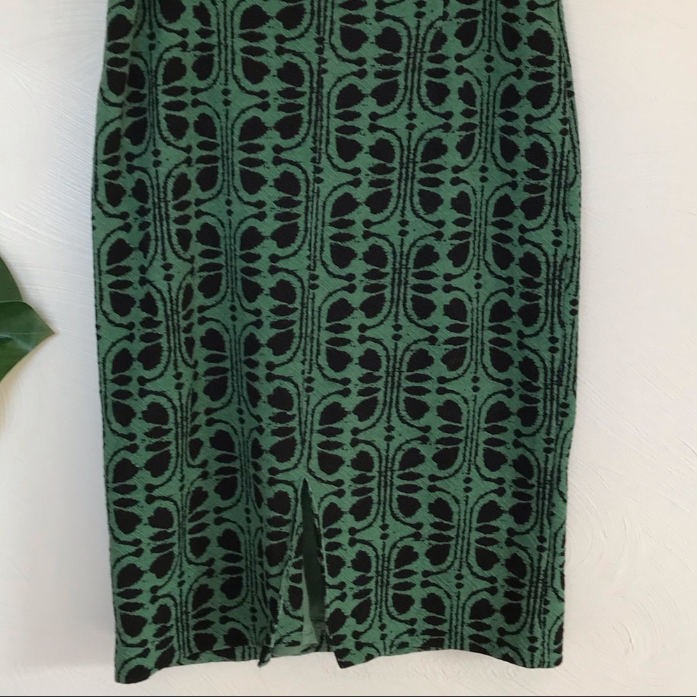 Anthropologie Green and Black Patterned Pencil Skirt - Picture 9 of 9